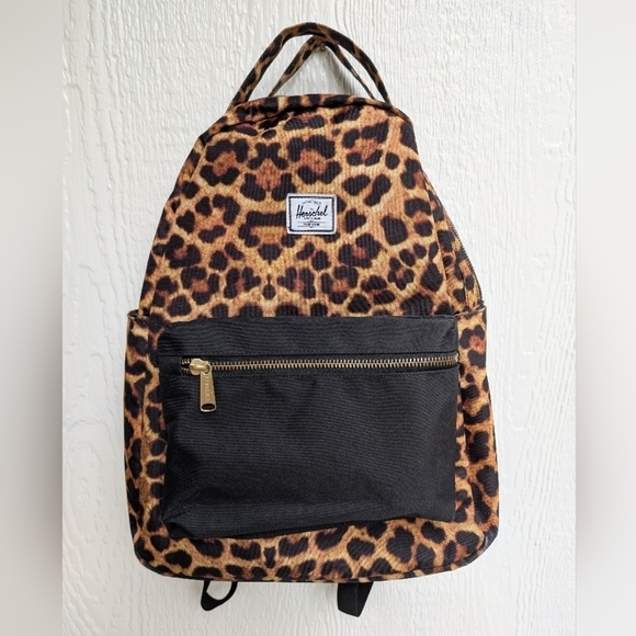 Herschel Supply Co. Leopard Print Canvas Backpack Bag - Picture 1 of 6